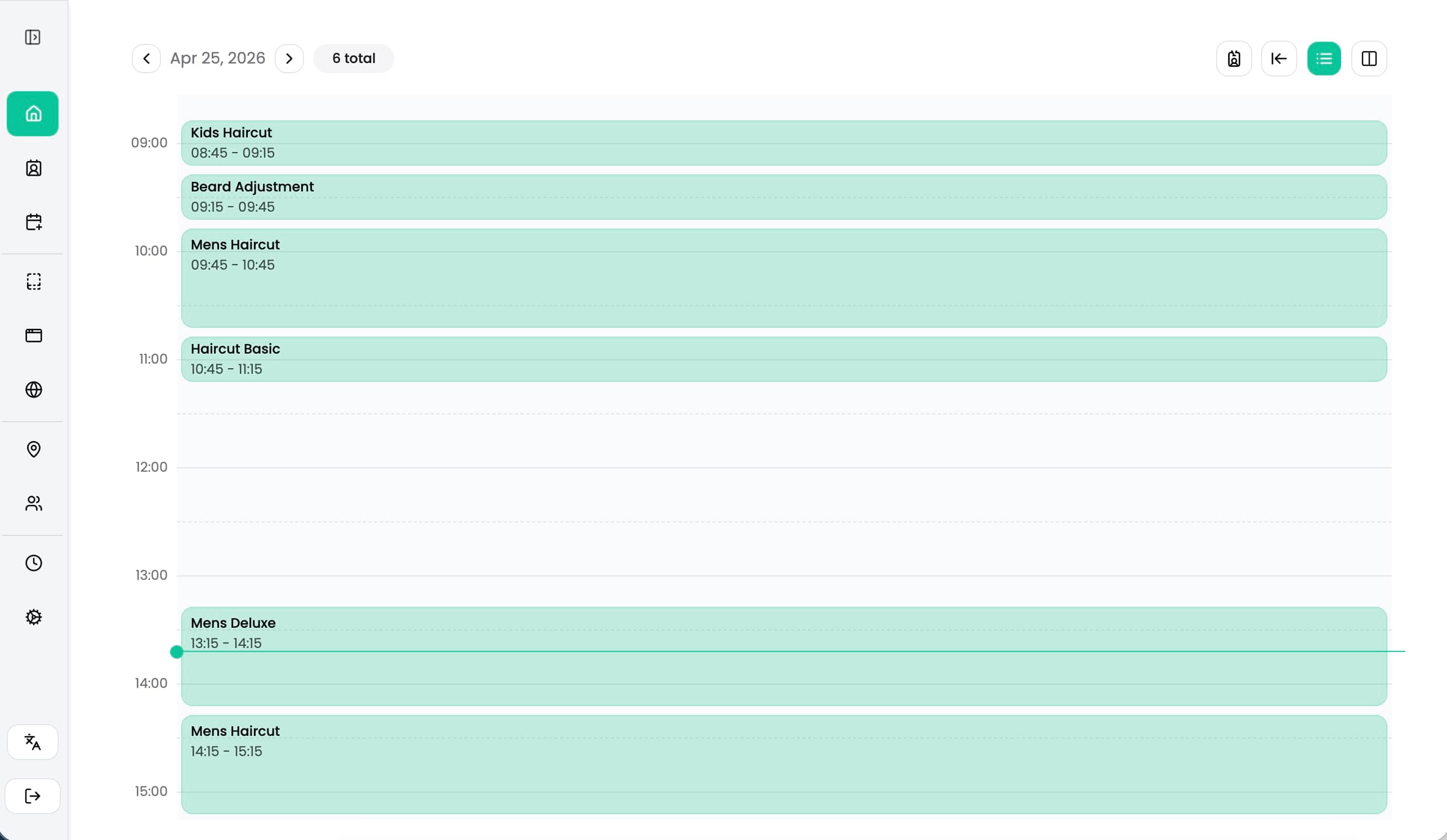 BookHook dashboard showing appointment management